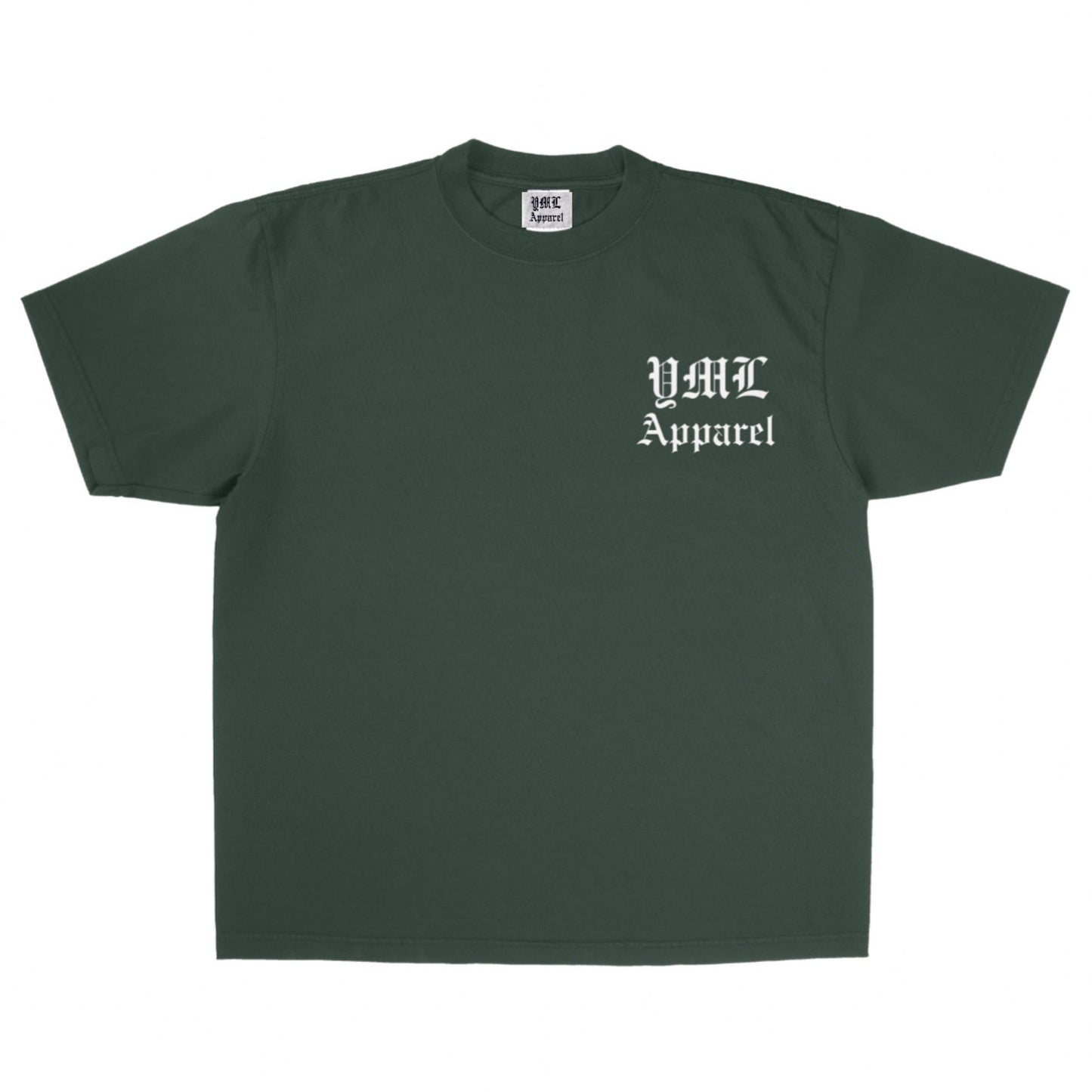 Moss Green Garment Dye "YML APPAREL" Tee
