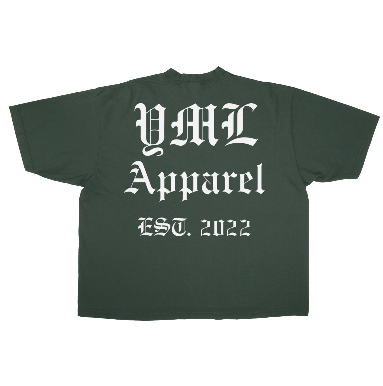 Moss Green Garment Dye "YML APPAREL" Tee
